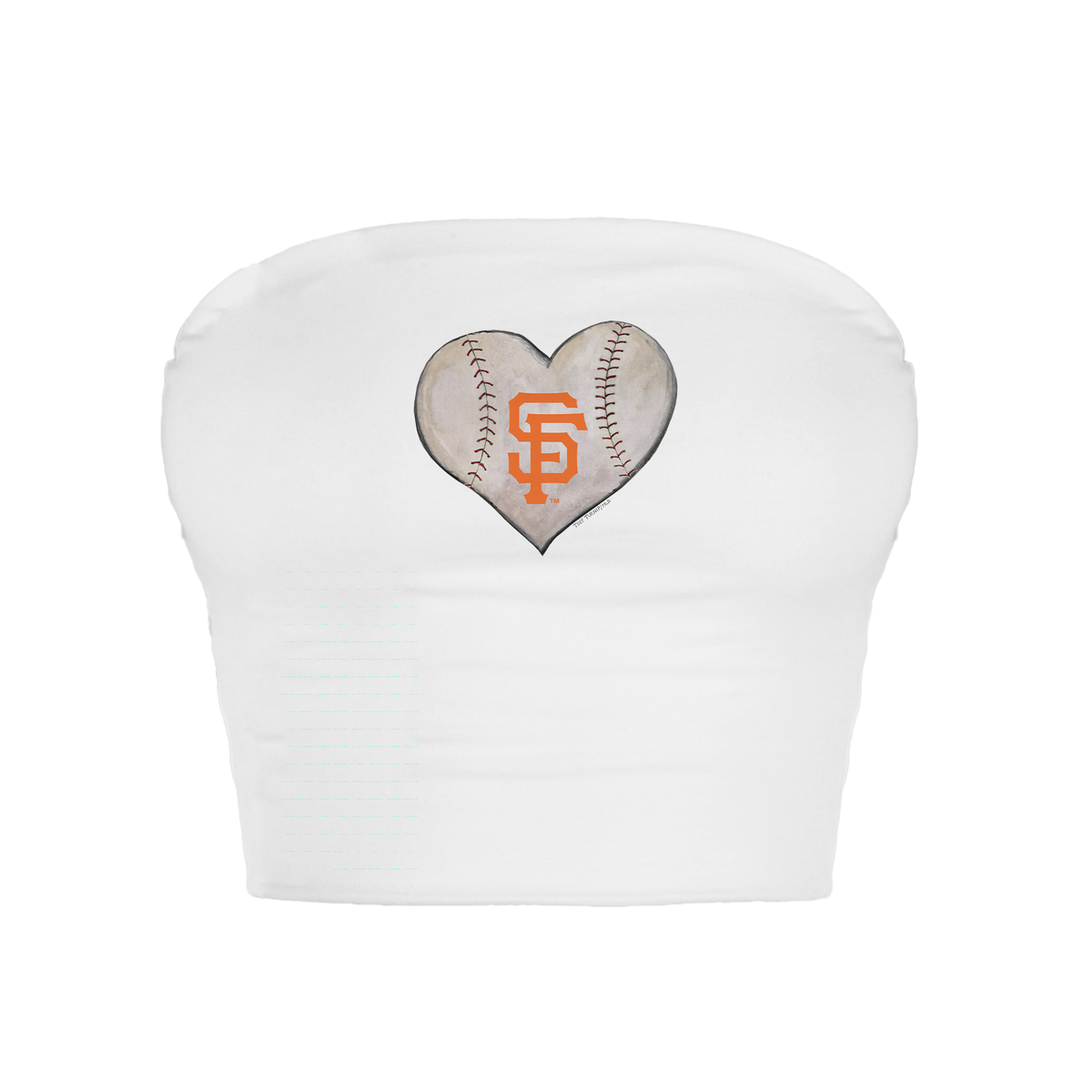 San Francisco Giants Stitched Heart Crop Tube Top - Tiny Turnip