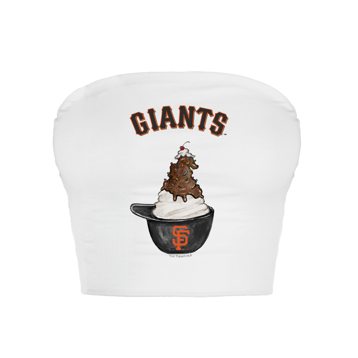 San Francisco Giants Sundae Helmet Crop Tube Top - Tiny Turnip