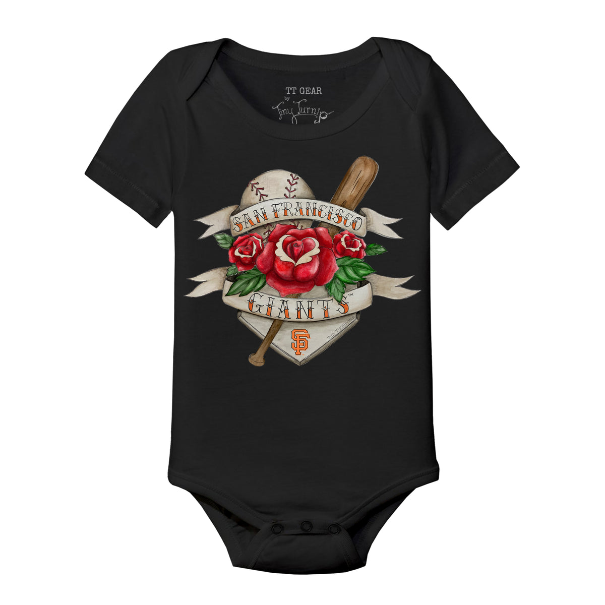 San Francisco Giants Tattoo Rose Short Sleeve Snapper