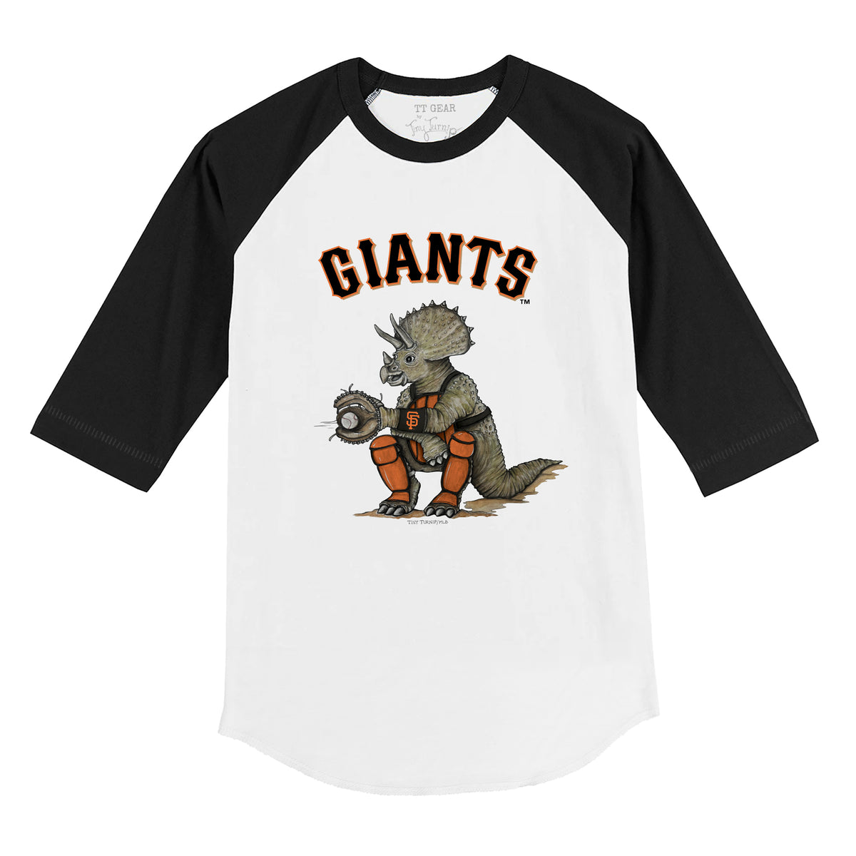 San Francisco Giants Triceratops 3/4 Black Sleeve Raglan