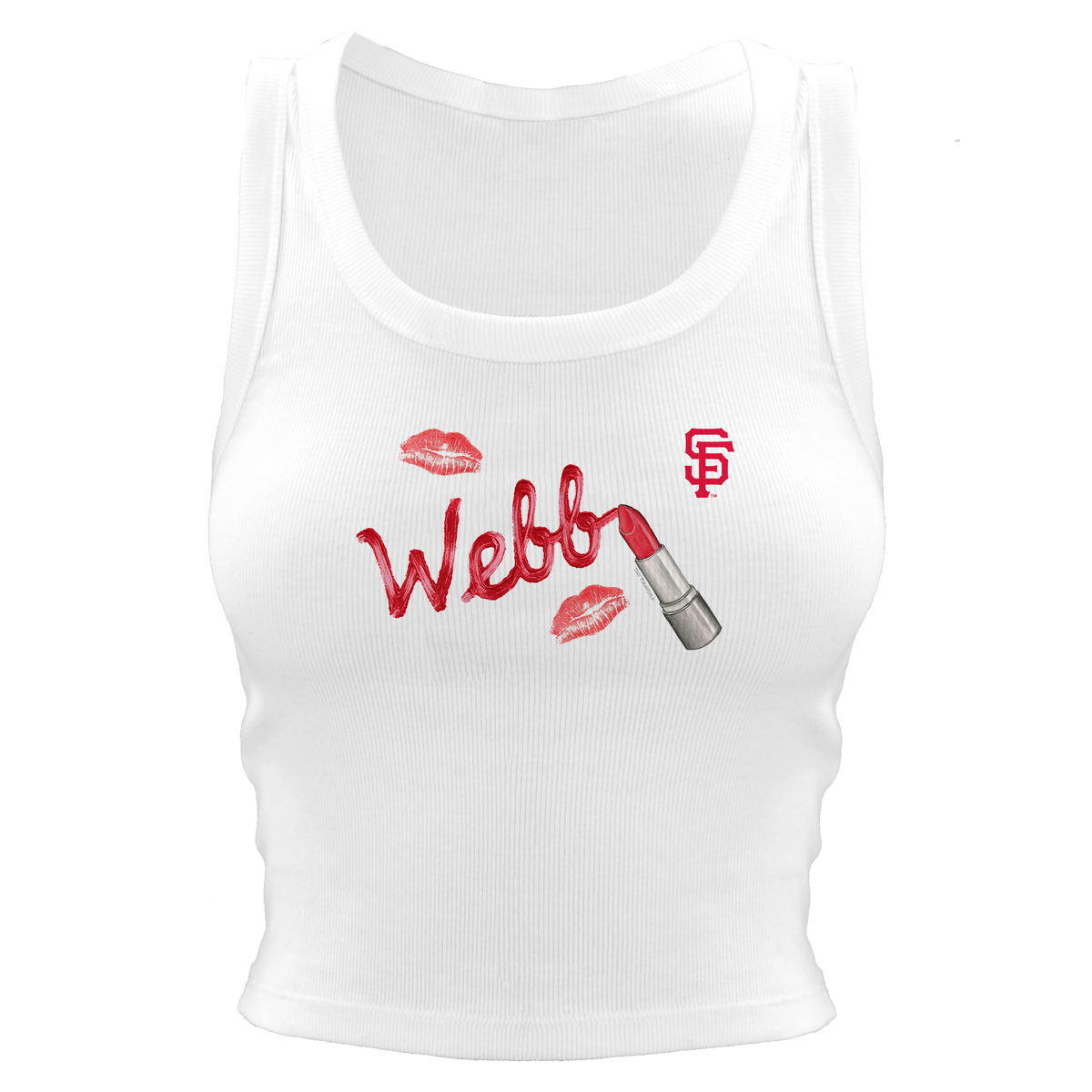 VIP MLB Lipstick w/ Name - Crop Tank - Tiny Turnip