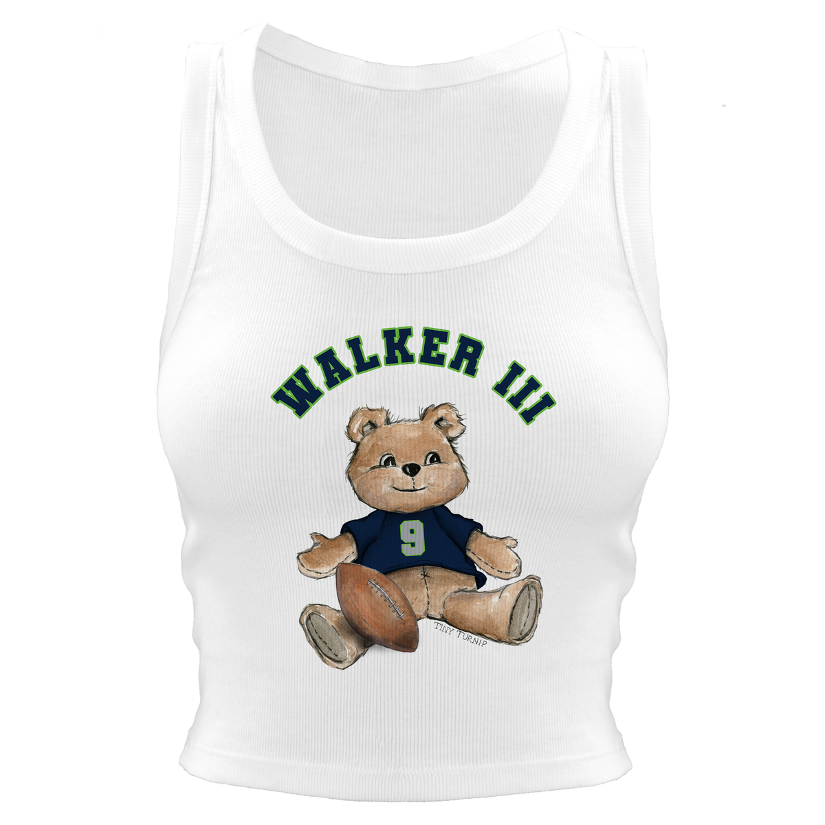 VIP Football: Teddy w/ Name, Number - Crop Tank - Tiny Turnip