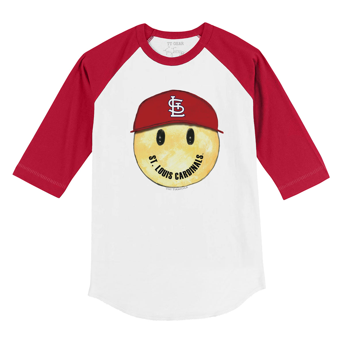 St. Louis Cardinals Smiley 3/4 Red Sleeve Raglan