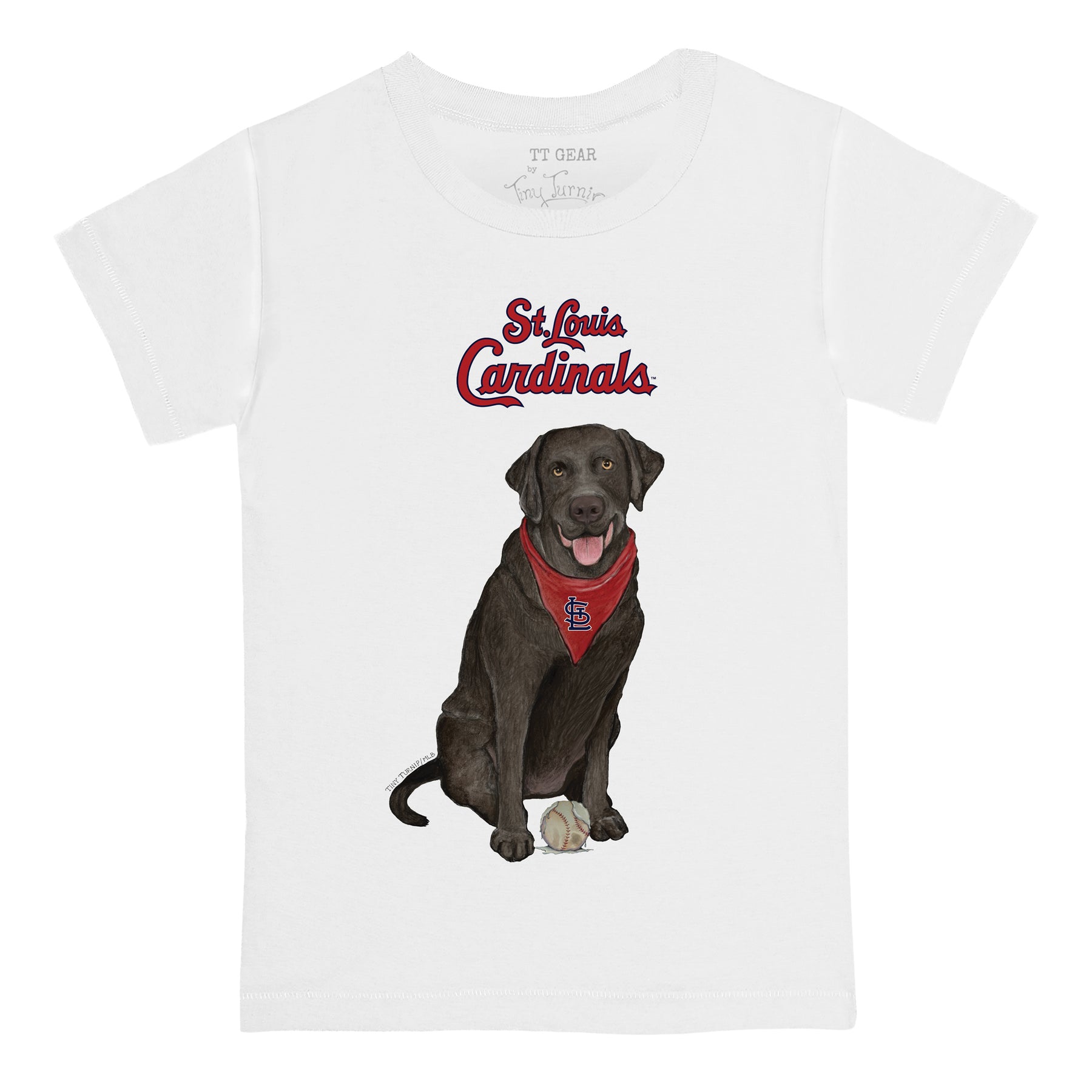 St. Louis Cardinals Black Labrador Retriever Tee Shirt