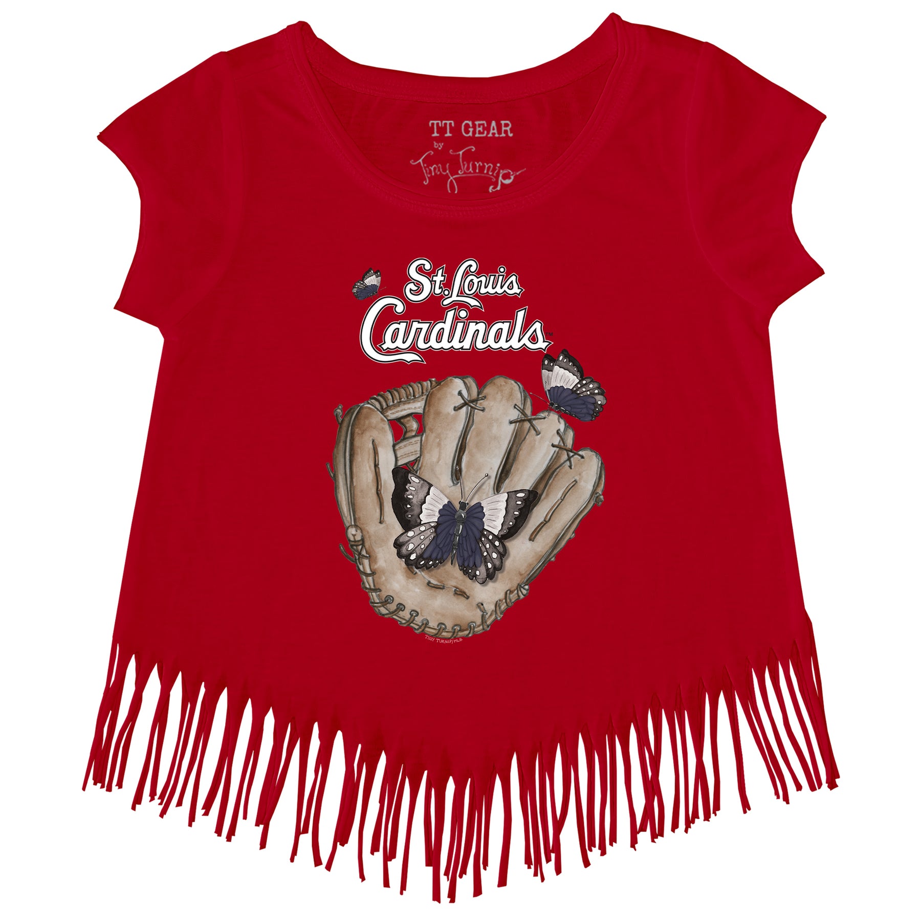 St. Louis Cardinals Butterfly Glove Fringe Tee