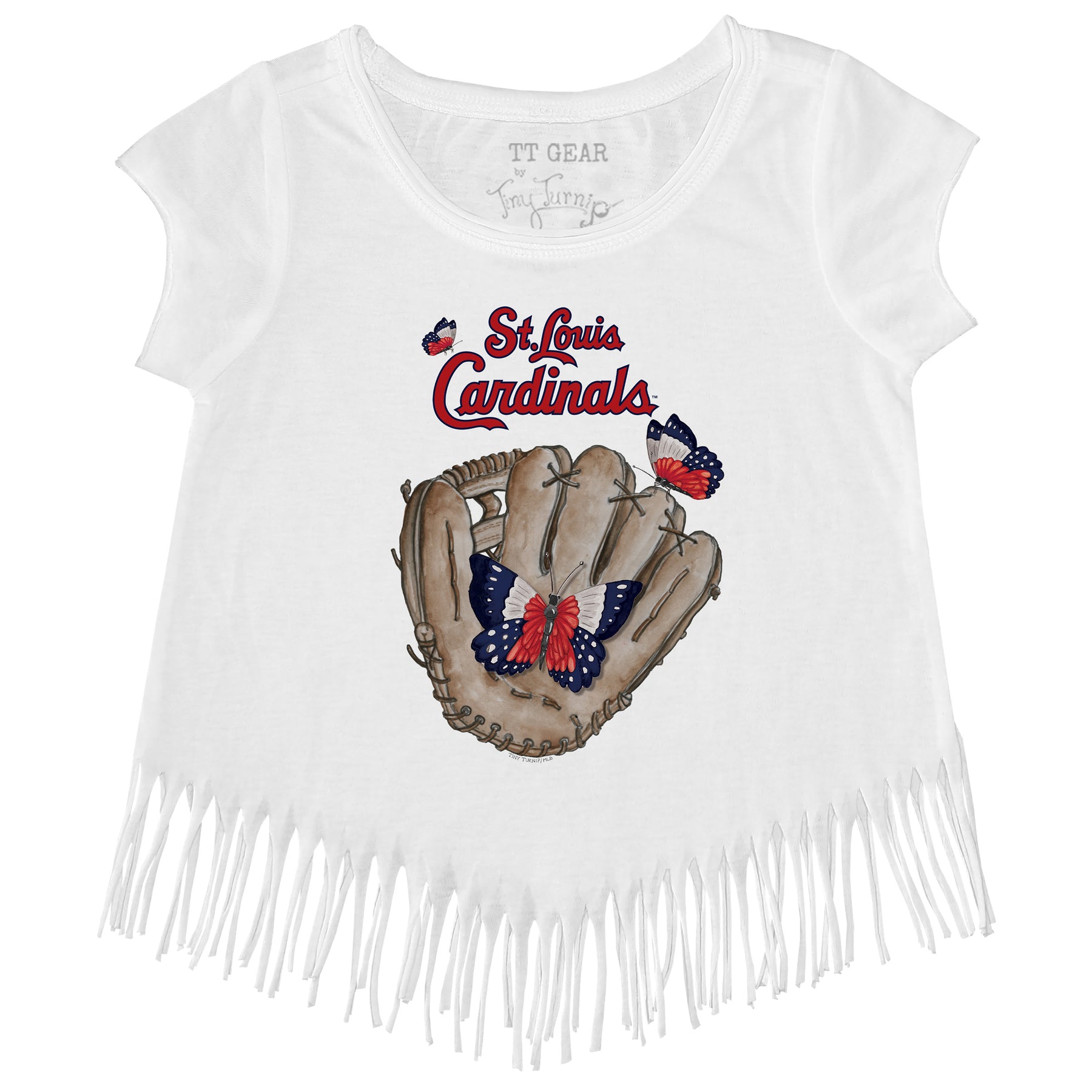 St. Louis Cardinals Butterfly Glove Fringe Tee