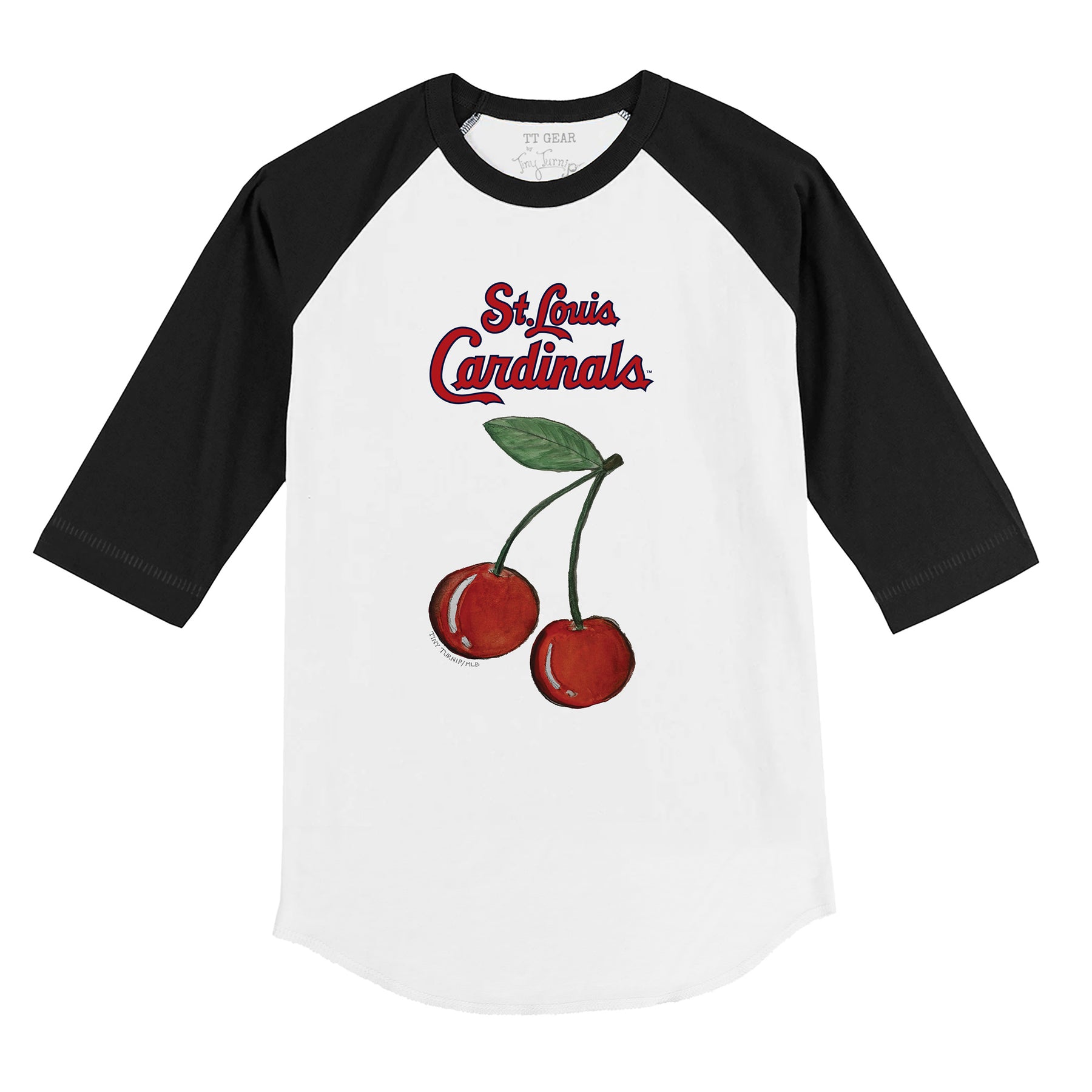 St. Louis Cardinals Cherry 3/4 Black Sleeve Raglan