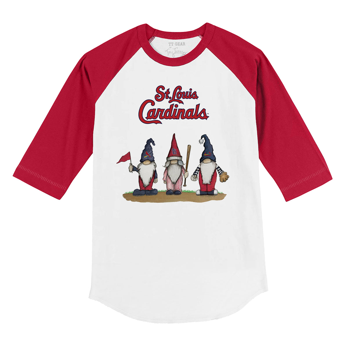 St. Louis Cardinals Gnomes 3/4 Red Sleeve Raglan