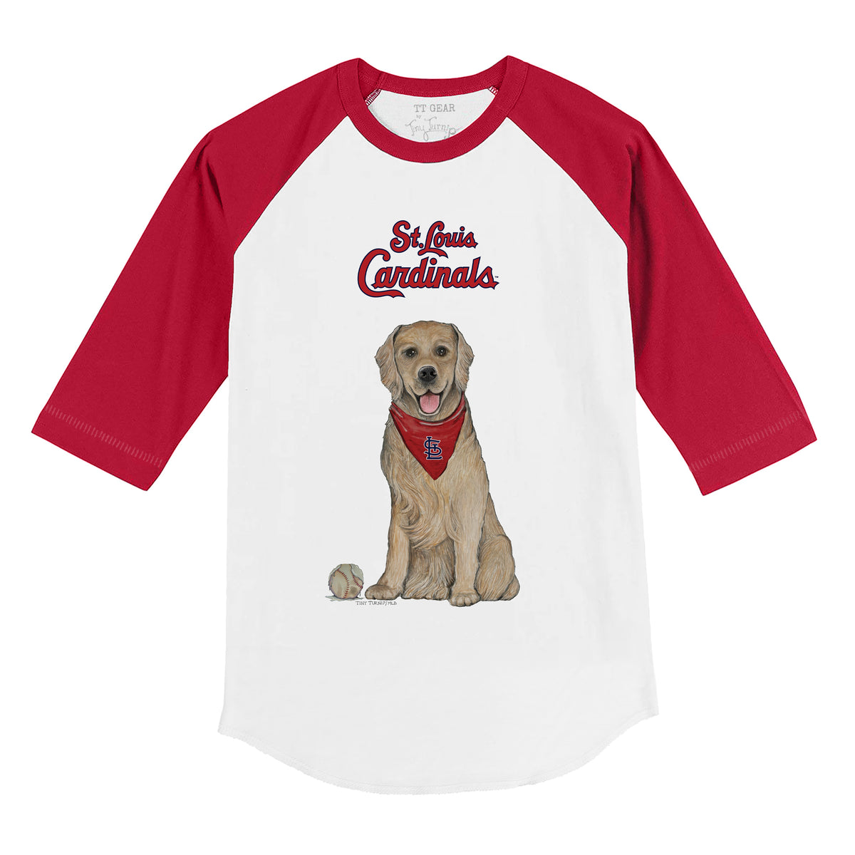 St. Louis Cardinals Golden Retriever 3/4 Red Sleeve Raglan