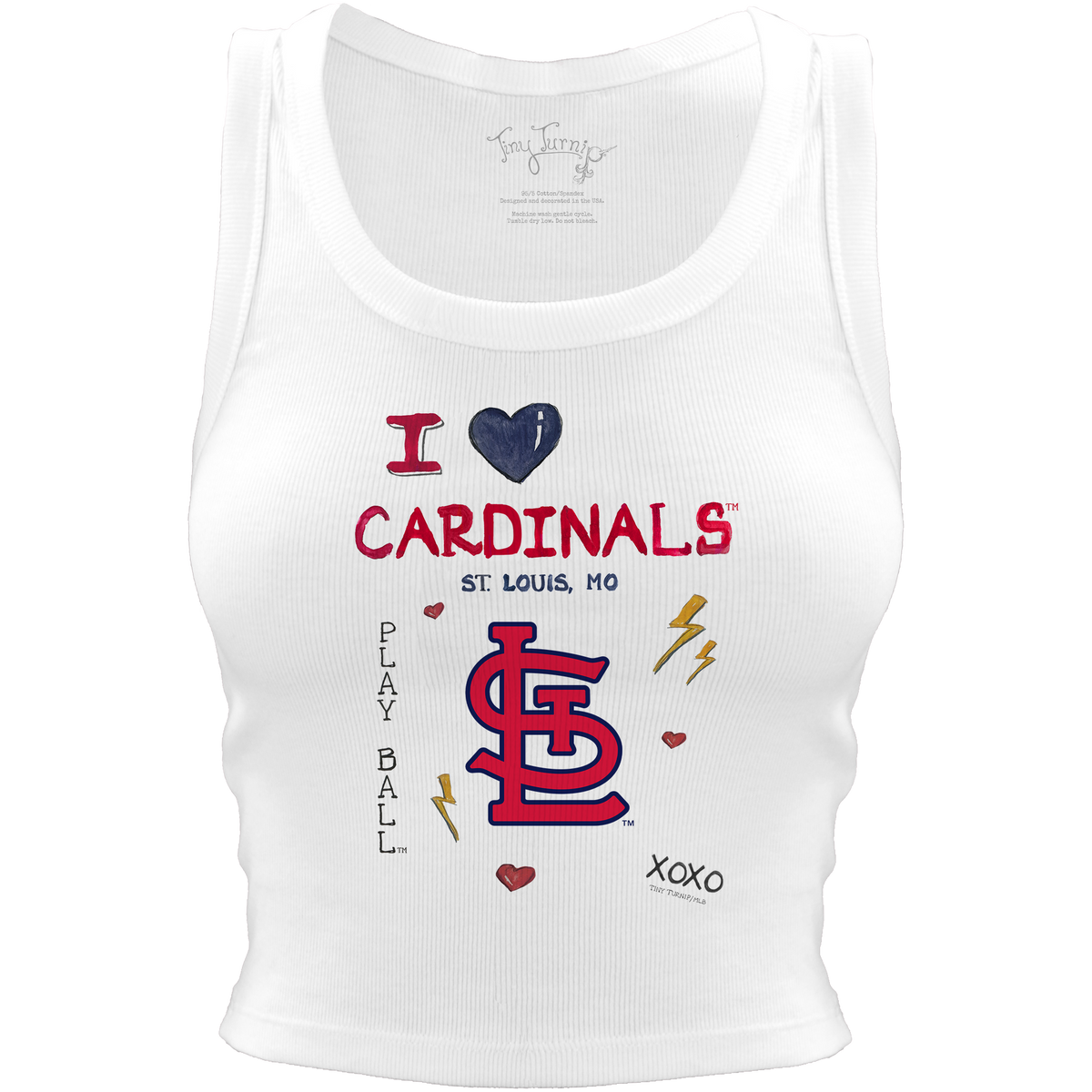 St. Louis Cardinals I Heart Team Crop Tank - Tiny Turnip