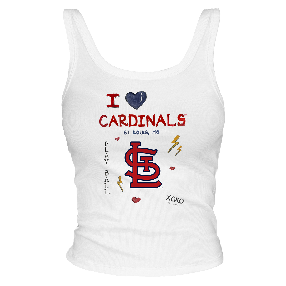 I Heart Cardinals Tank - Tiny Turnip