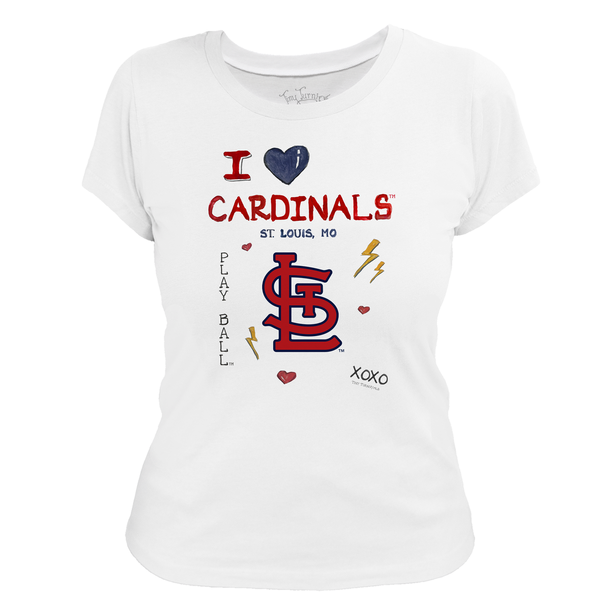 I Heart Cardinals Women's Tee Shirt - Tiny Turnip