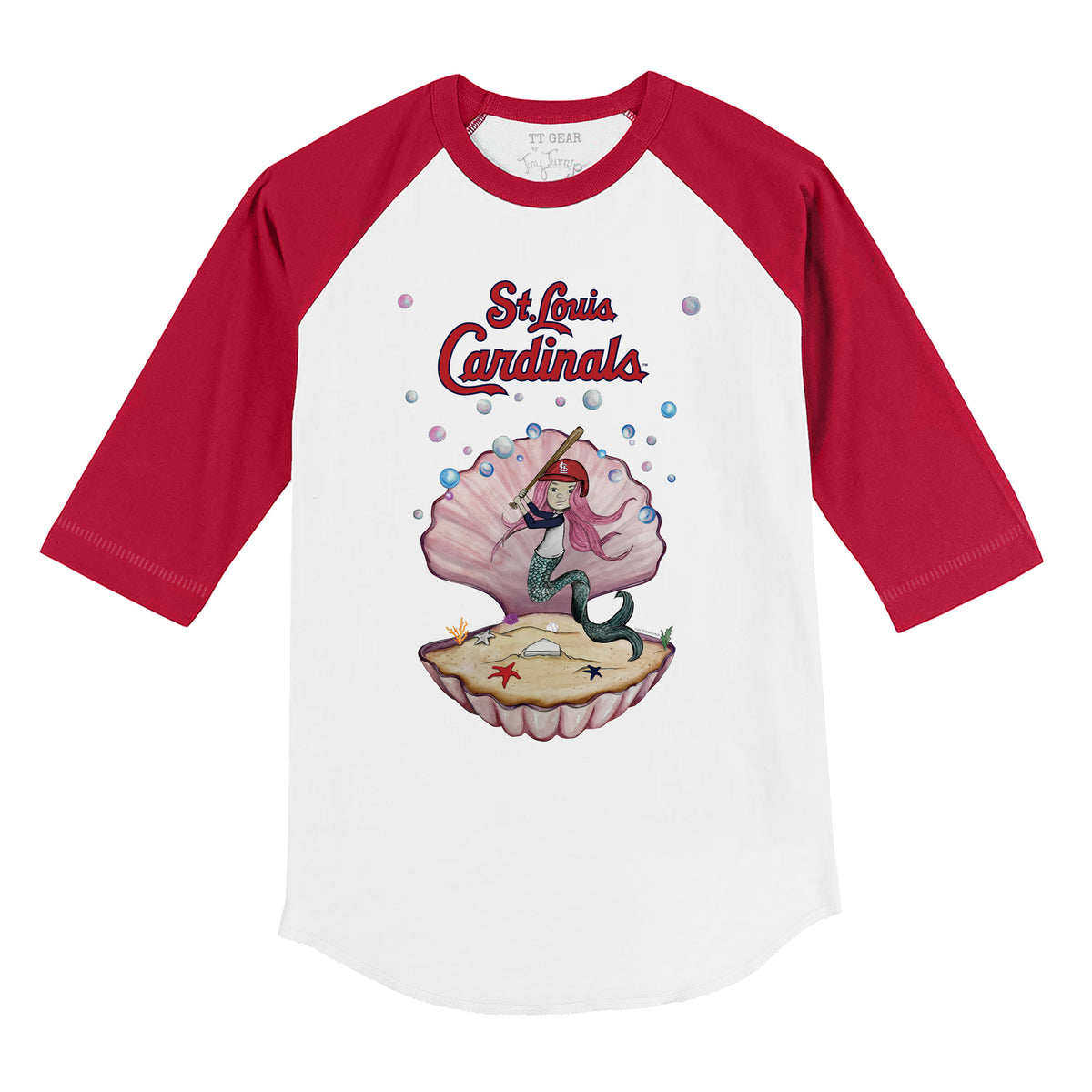 St. Louis Cardinals Mermaid 3/4 Red Sleeve Raglan