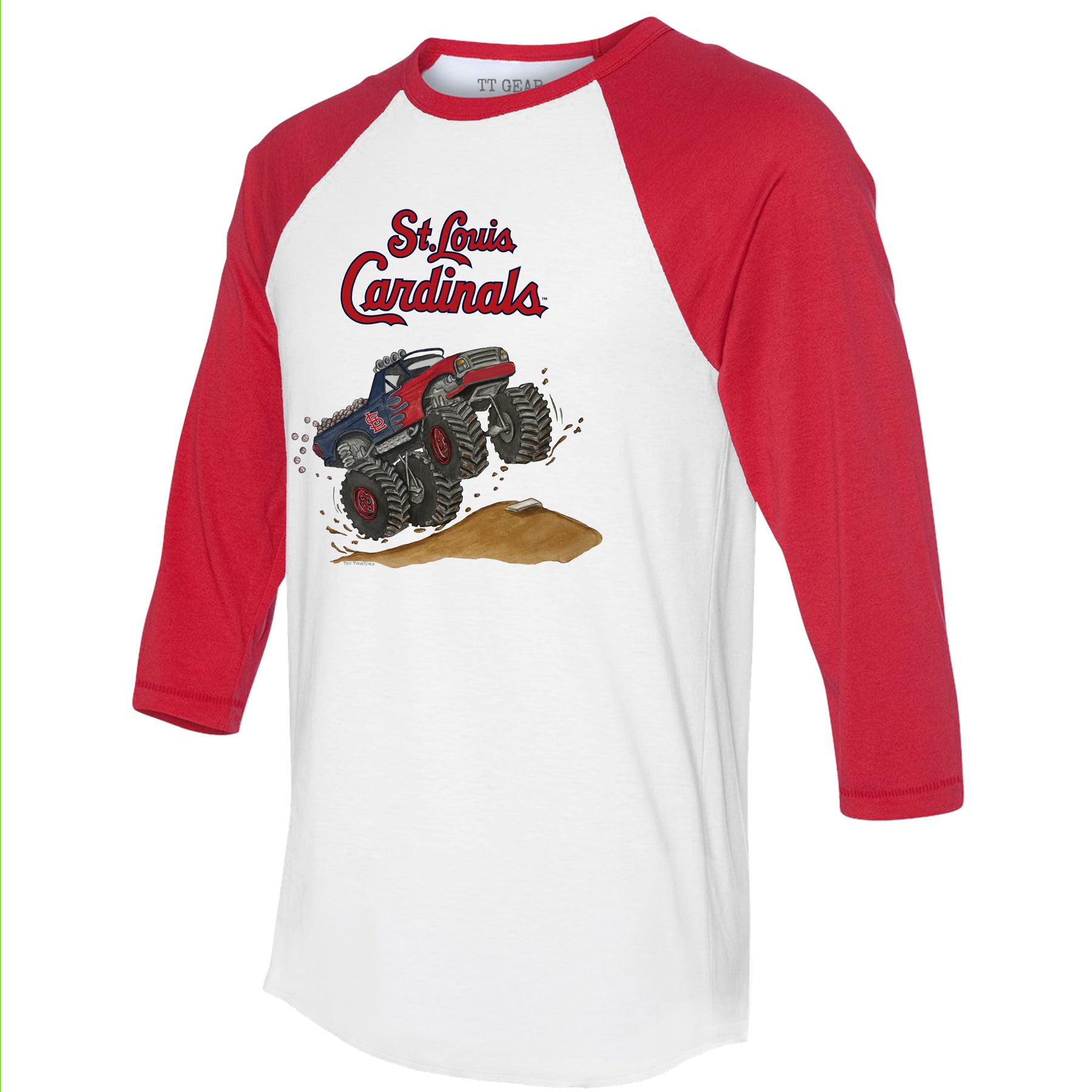 St. Louis Cardinals Monster Truck 3/4 Red Sleeve Raglan