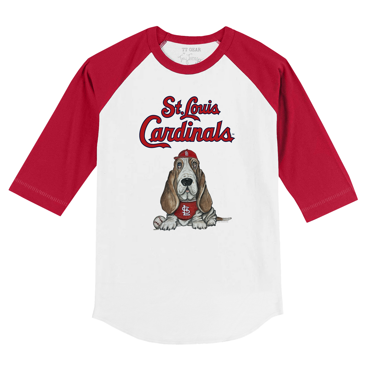St. Louis Cardinals Puddy 3/4 Red Sleeve Raglan - Tiny Turnip
