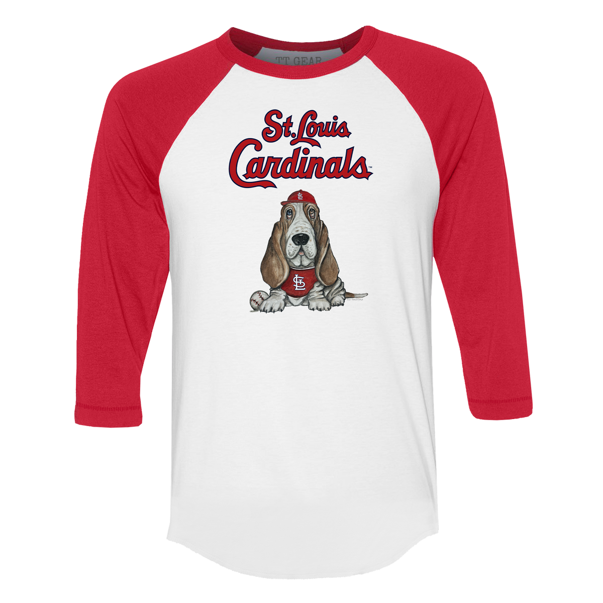 St. Louis Cardinals Puddy 3/4 Red Sleeve Raglan - Tiny Turnip