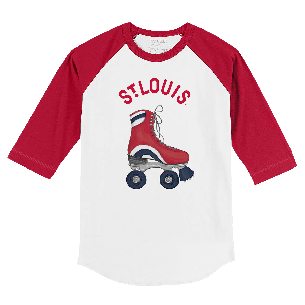 St. Louis Cardinals Retro Skate 3/4 Red Sleeve Raglan