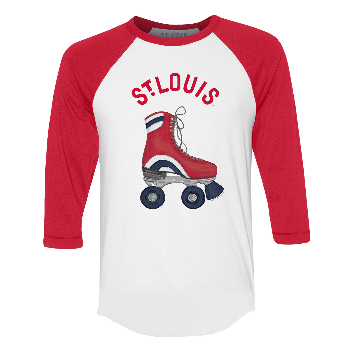 St. Louis Cardinals Retro Skate 3/4 Red Sleeve Raglan