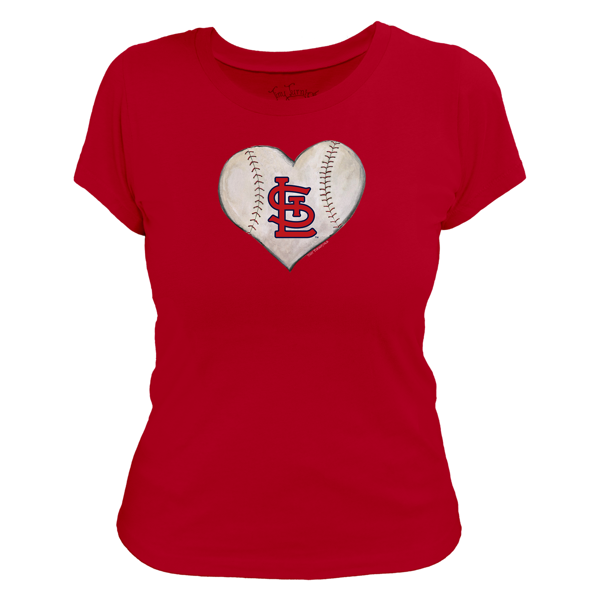 St. Louis Cardinals Stitched Heart Women's Tee Shirt - Tiny Turnip