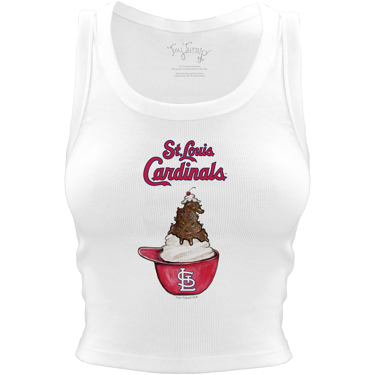 St. Louis Cardinals Sundae Helmet Crop Tank - Tiny Turnip