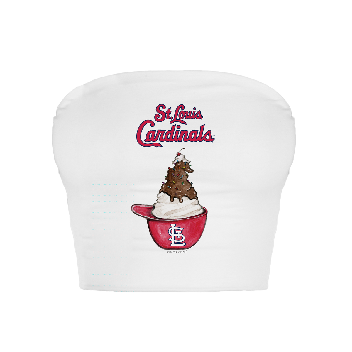 St. Louis Cardinals Sundae Helmet Crop Tube Top - Tiny Turnip