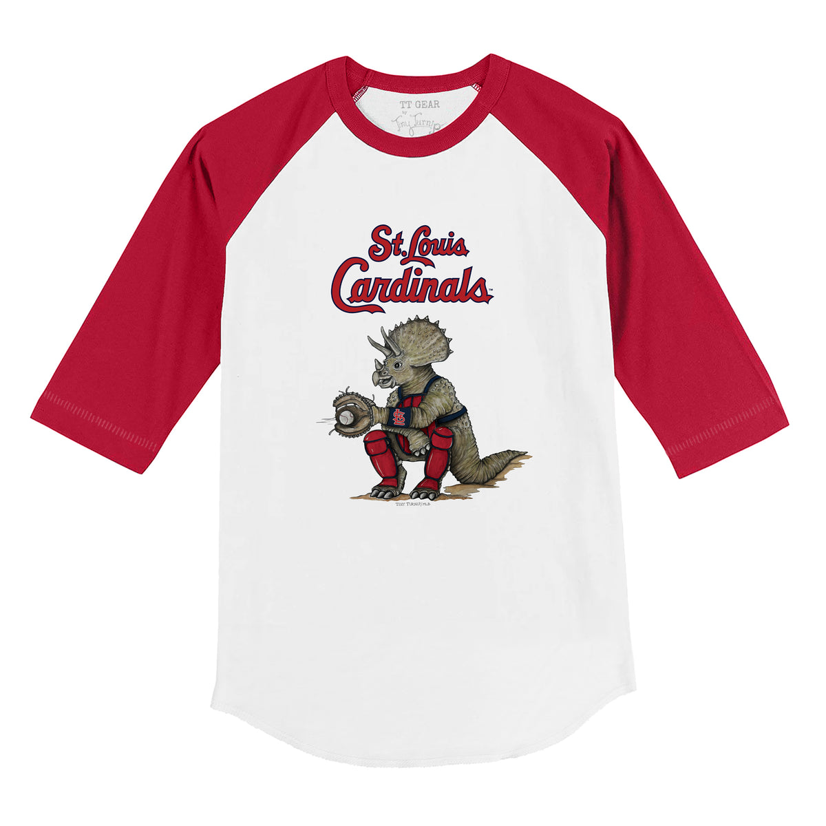 St. Louis Cardinals Triceratops 3/4 Red Sleeve Raglan