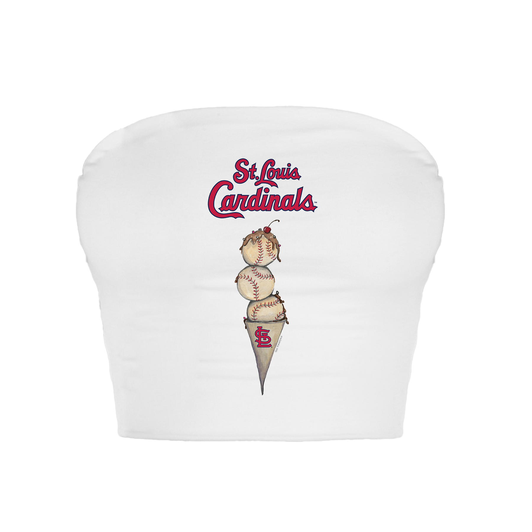 St. Louis Cardinals Triple Scoop Crop Tube Top