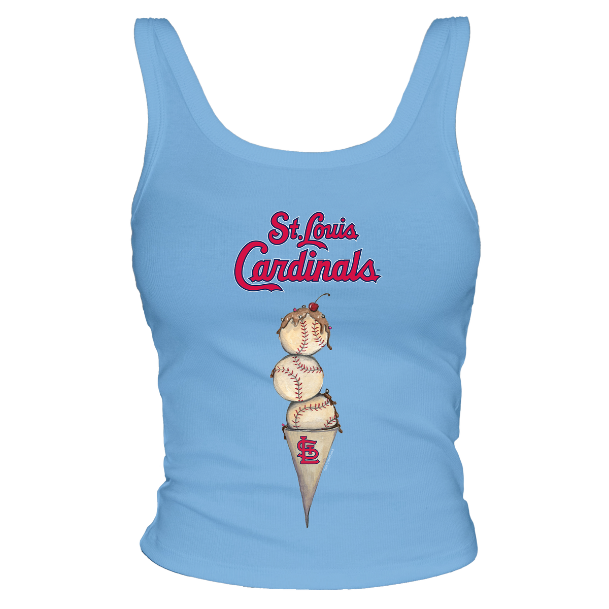 St. Louis Cardinals Triple Scoop Ribbed Tank - Tiny Turnip