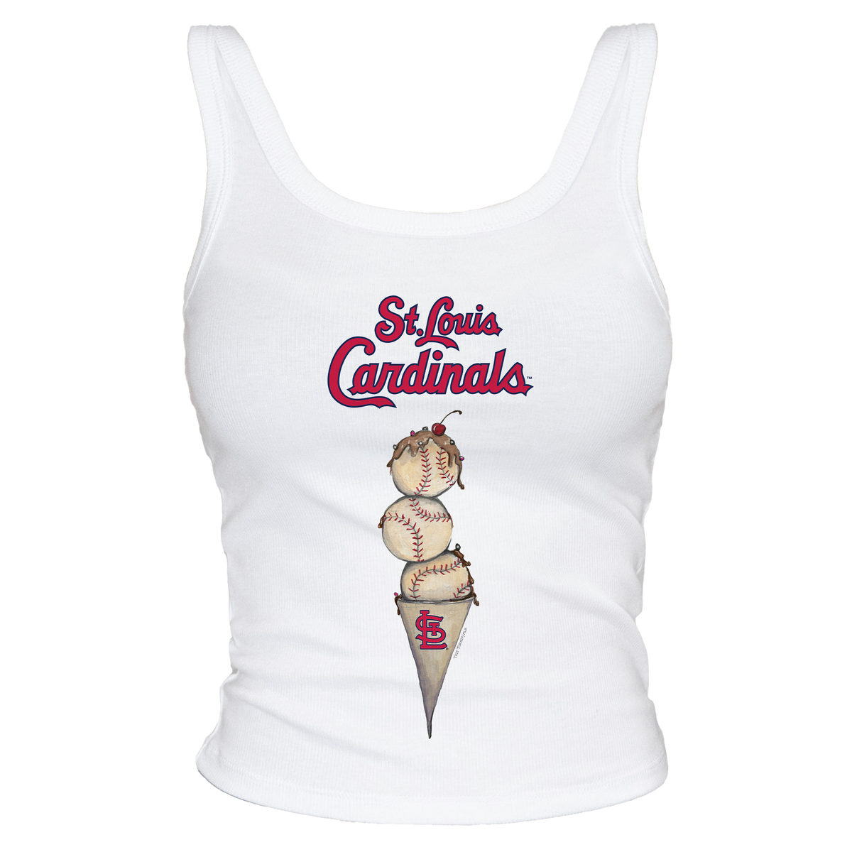 St. Louis Cardinals Triple Scoop Ribbed Tank