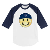 Tampa Bay Rays Smiley 3/4 Navy Blue Sleeve Raglan