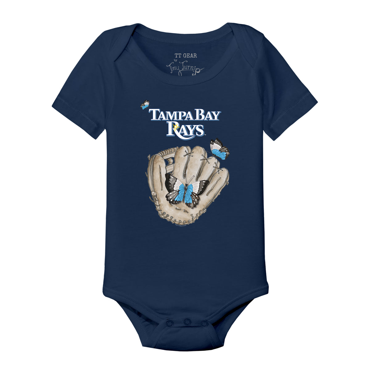 Tampa Bay Rays Butterfly Glove Short Sleeve Snapper