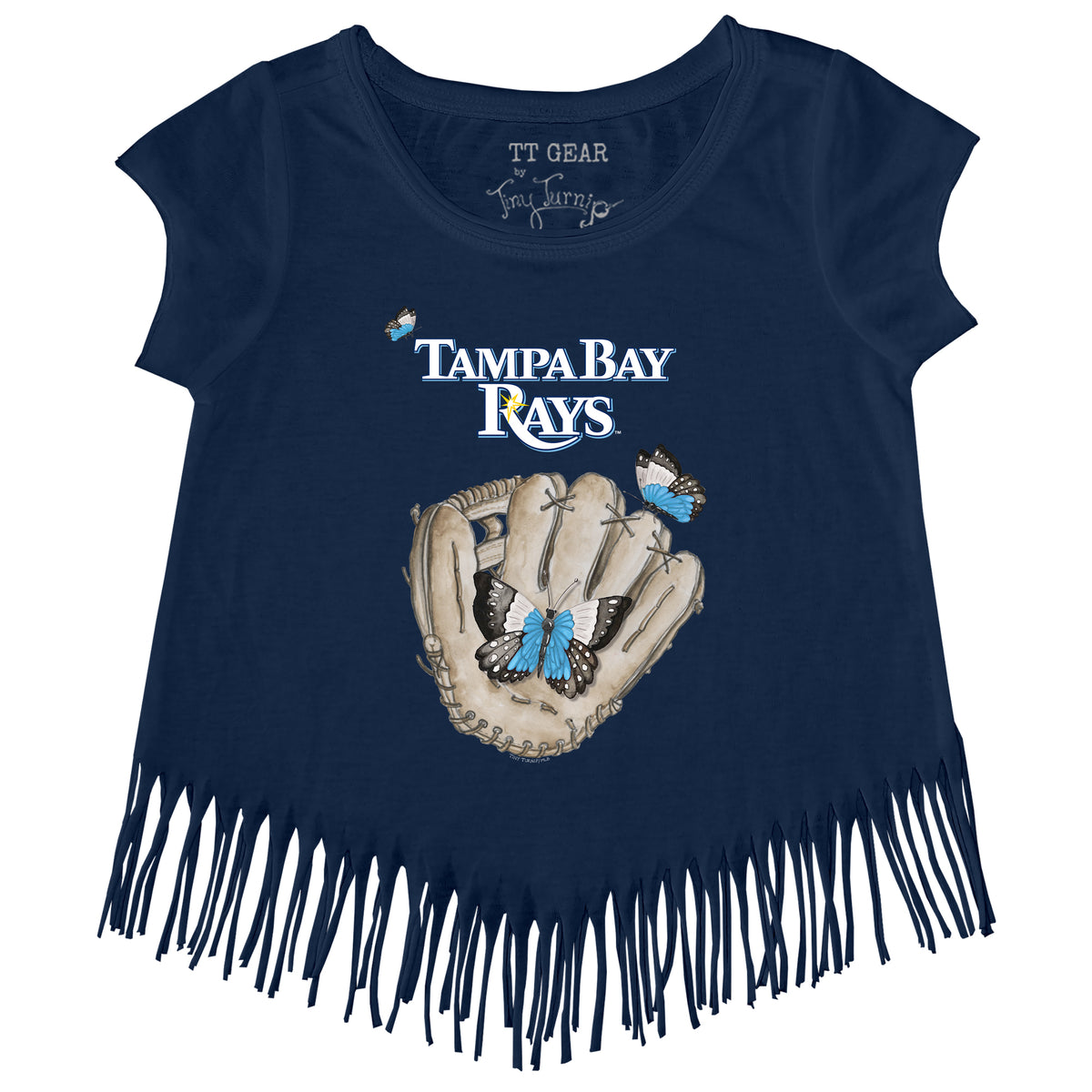 Tampa Bay Rays Butterfly Glove Fringe Tee