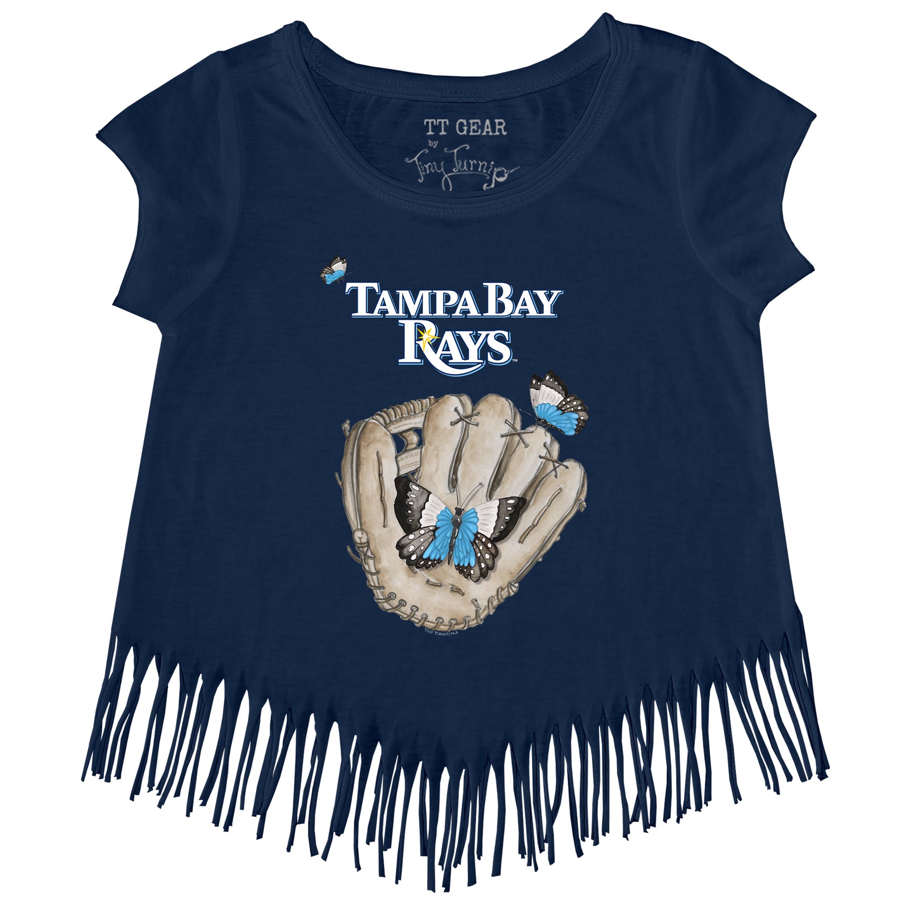 Tampa Bay Rays Butterfly Glove Fringe Tee