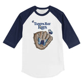 Tampa Bay Rays Butterfly Glove 3/4 Navy Blue Sleeve Raglan