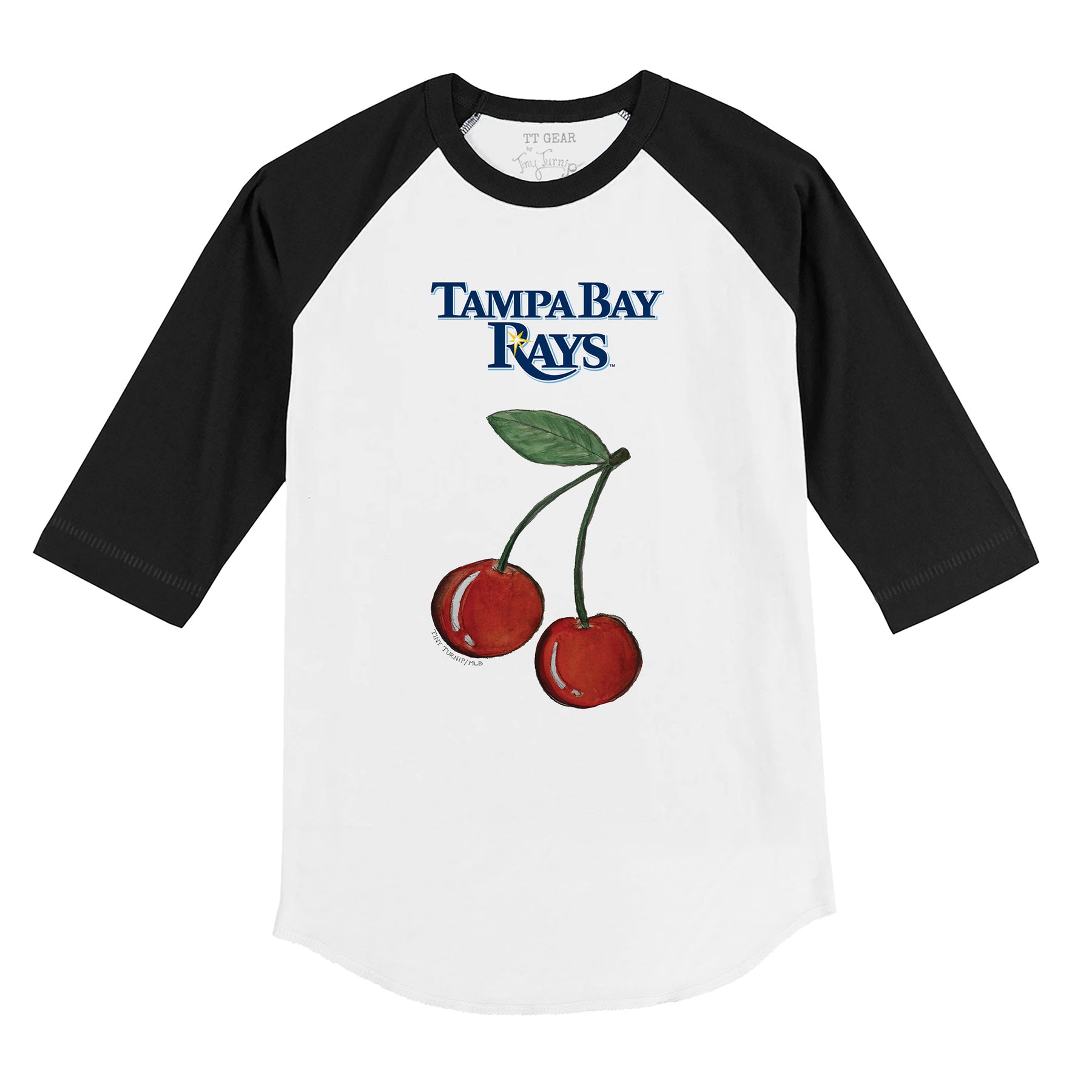 Tampa Bay Rays Cherry 3/4 Black Sleeve Raglan