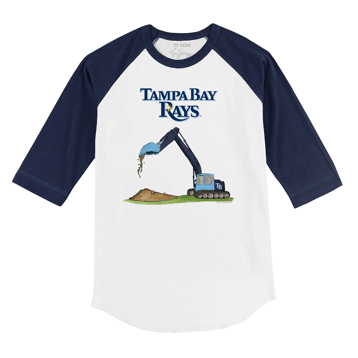 Tampa Bay Rays Excavator 3/4 Navy Blue Sleeve Raglan
