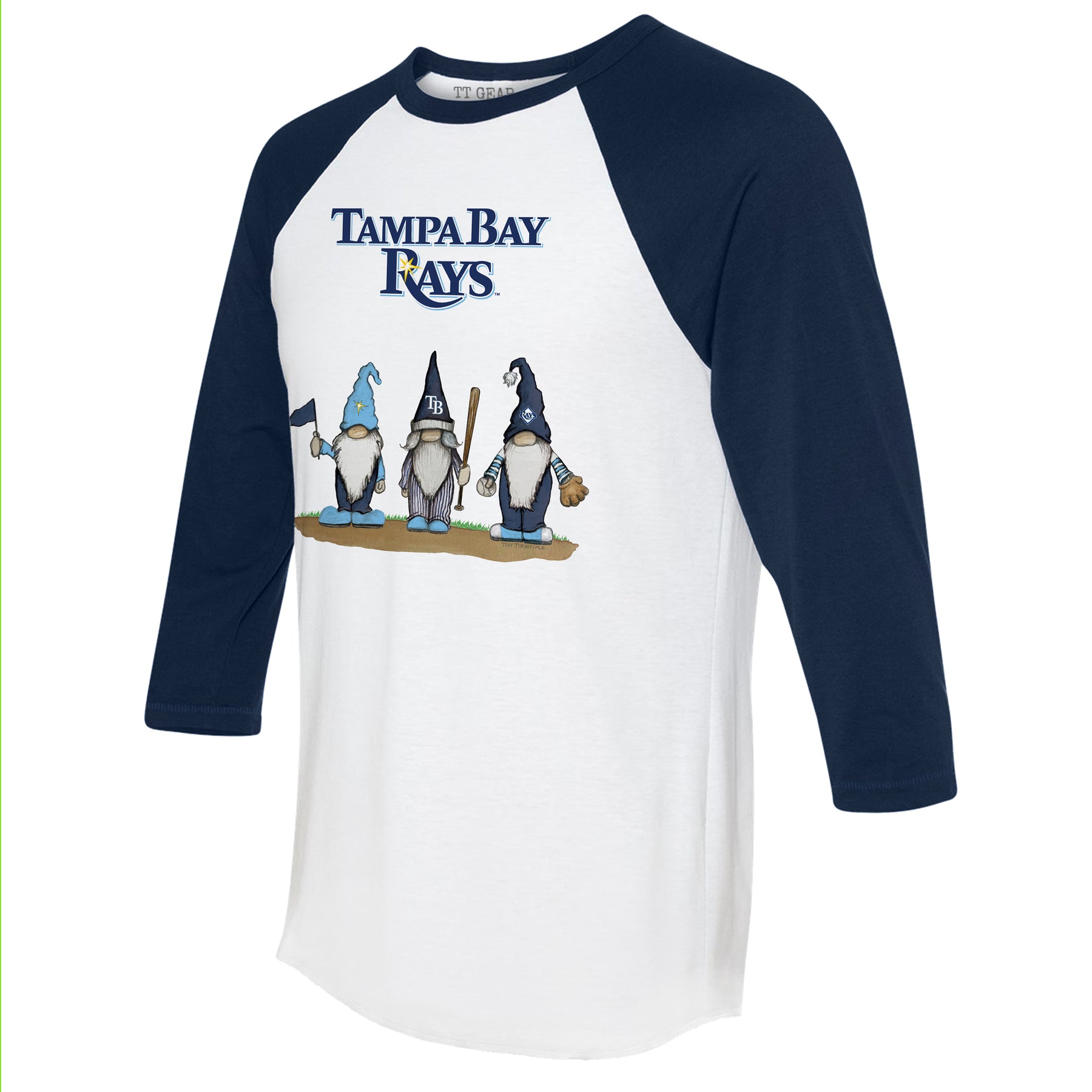 Tampa Bay Rays Gnomes 3/4 Navy Blue Sleeve Raglan