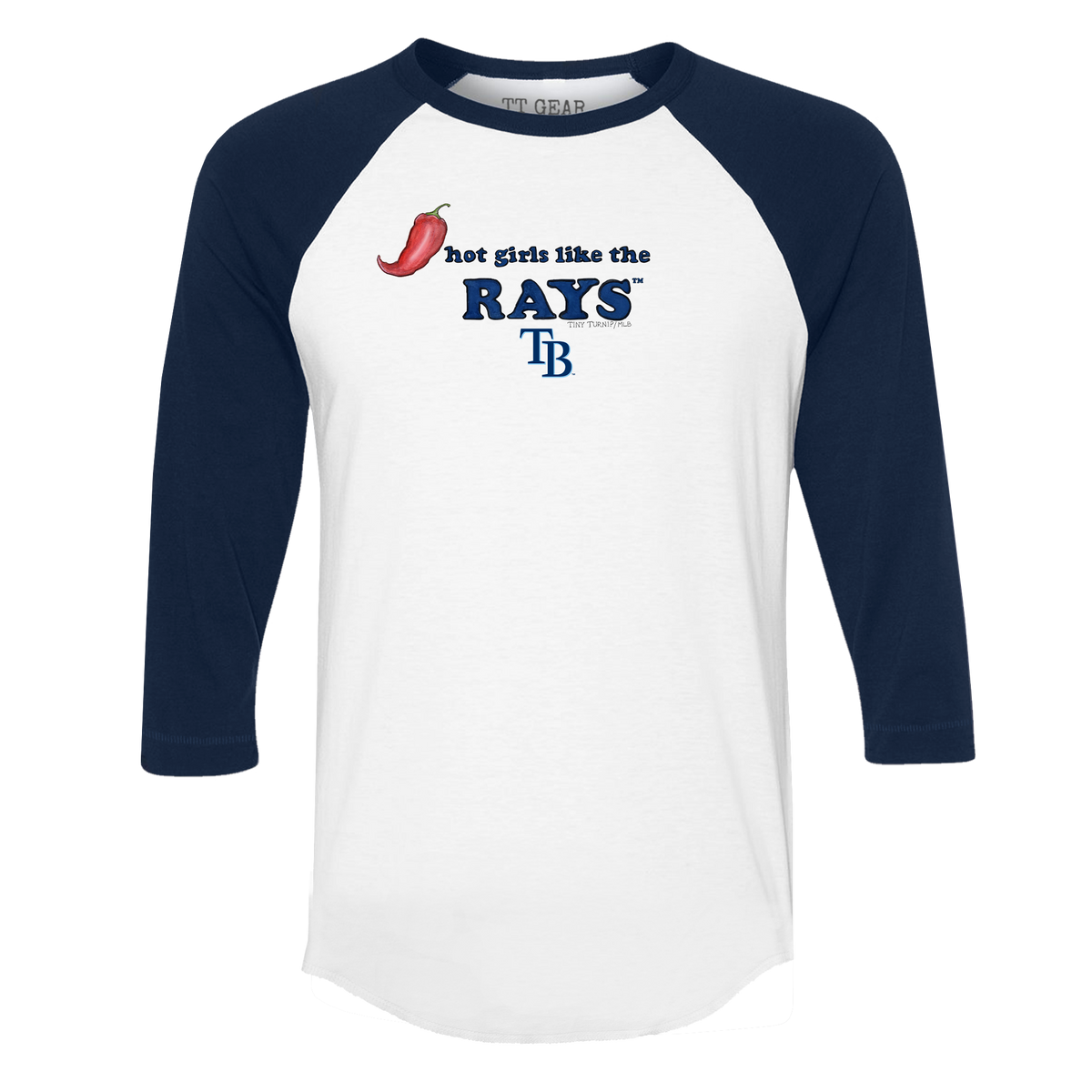 Tampa Bay Rays Hot Girls 3/4 Navy Blue Sleeve Raglan