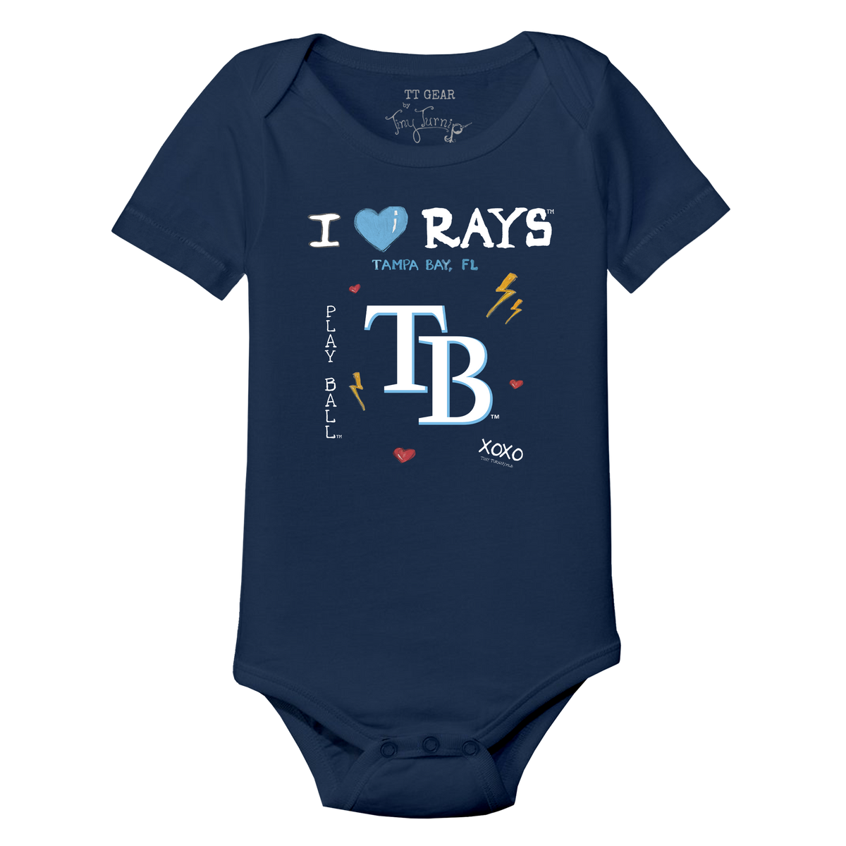 I Heart Rays Short Sleeve Snapper - Tiny Turnip
