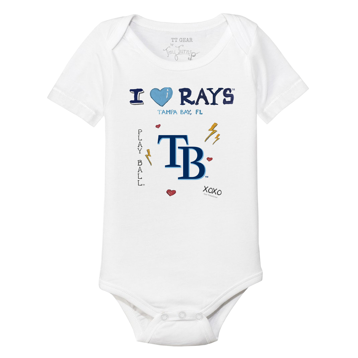 I Heart Rays Short Sleeve Snapper - Tiny Turnip