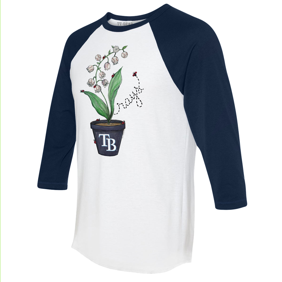 Tampa Bay Rays Ladybug 3/4 Navy Blue Sleeve Raglan