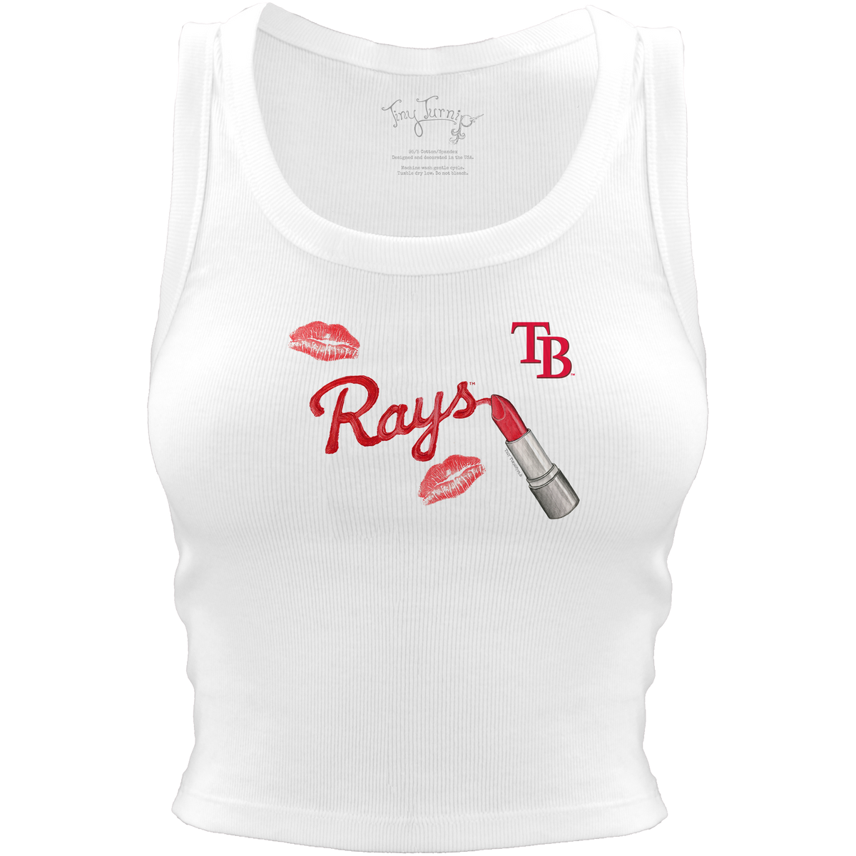 Tampa Bay Rays Lipstick Crop Tank - Tiny Turnip