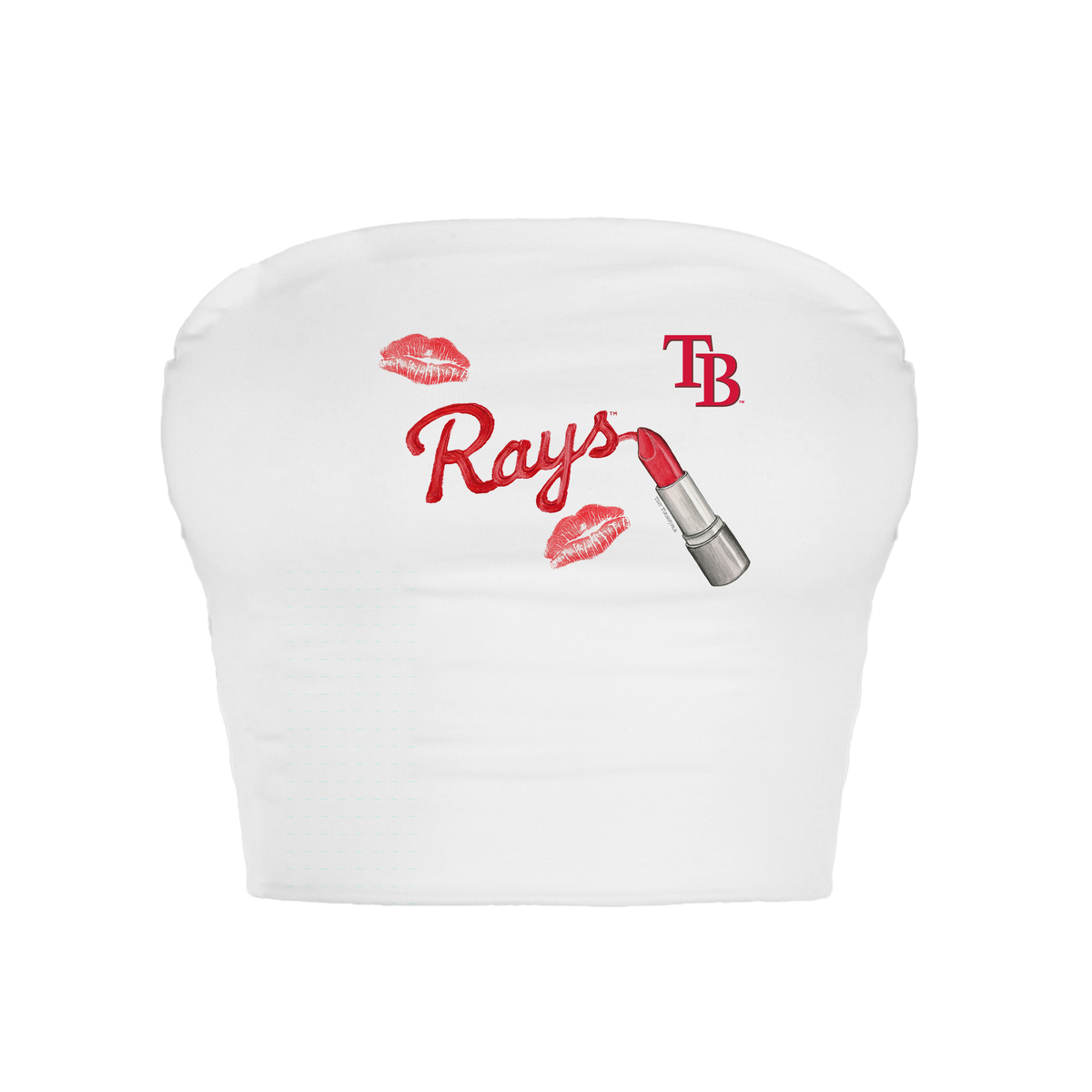 Tampa Bay Rays Lipstick Crop Tube Top - Tiny Turnip