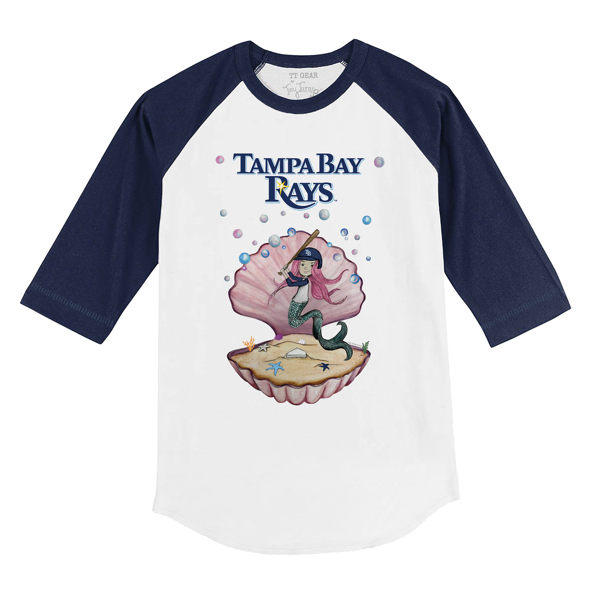 Tampa Bay Rays Mermaid 3/4 Navy Blue Sleeve Raglan