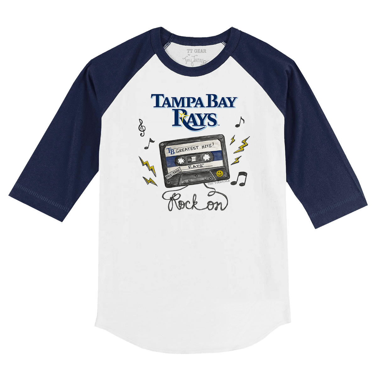 Tampa Bay Rays Mixtape 3/4 Navy Blue Sleeve Raglan