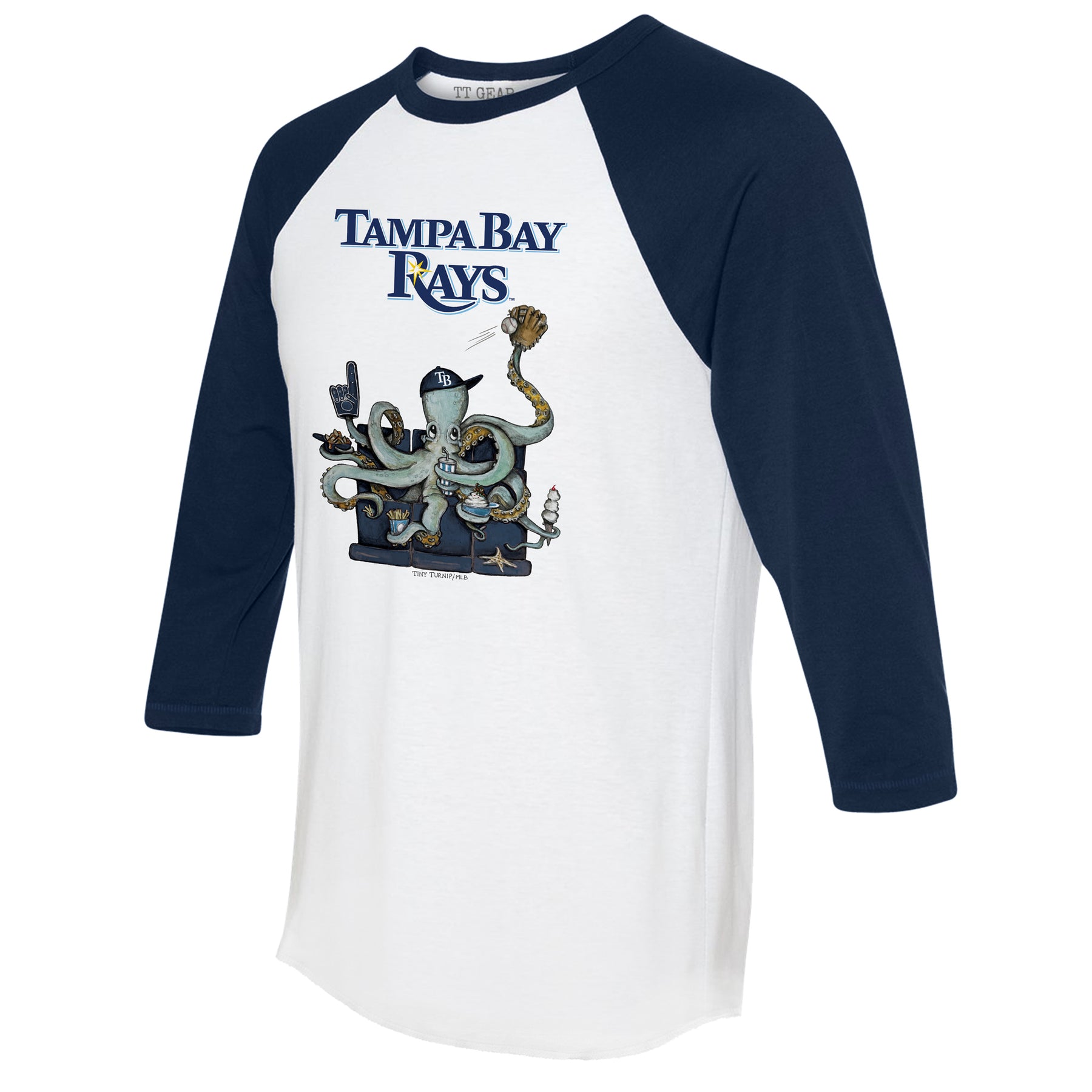 Tampa Bay Rays Octopus 3/4 Navy Blue Sleeve Raglan