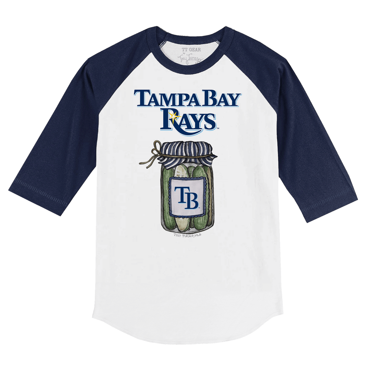 Tampa Bay Rays Pickle Jar 3/4 Navy Blue Sleeve Raglan