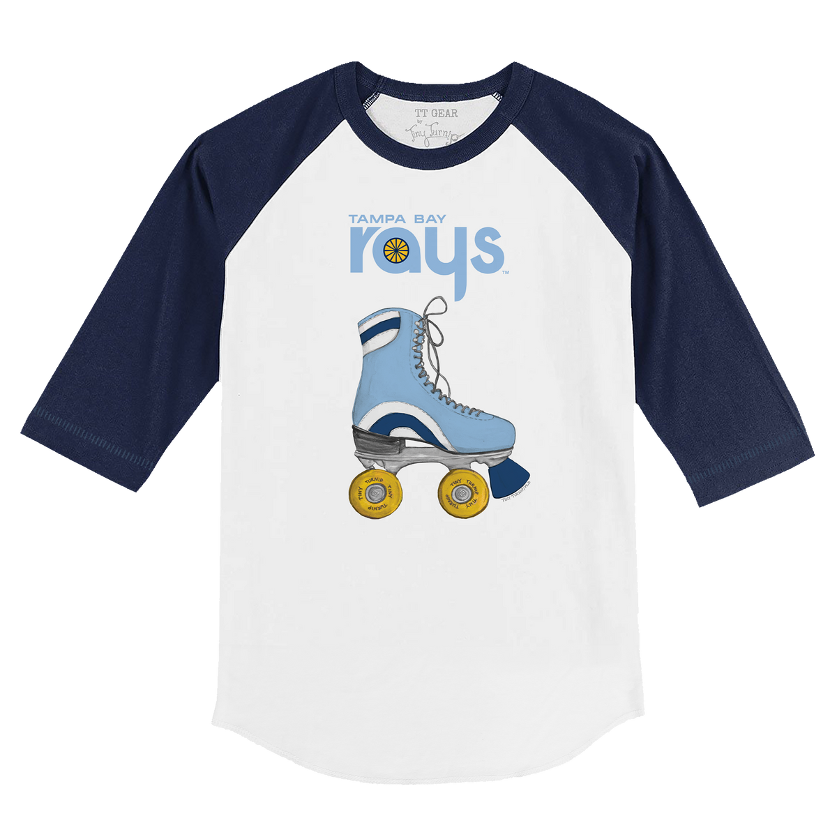 Tampa Bay Rays Retro Skate 3/4 Navy Blue Sleeve Raglan