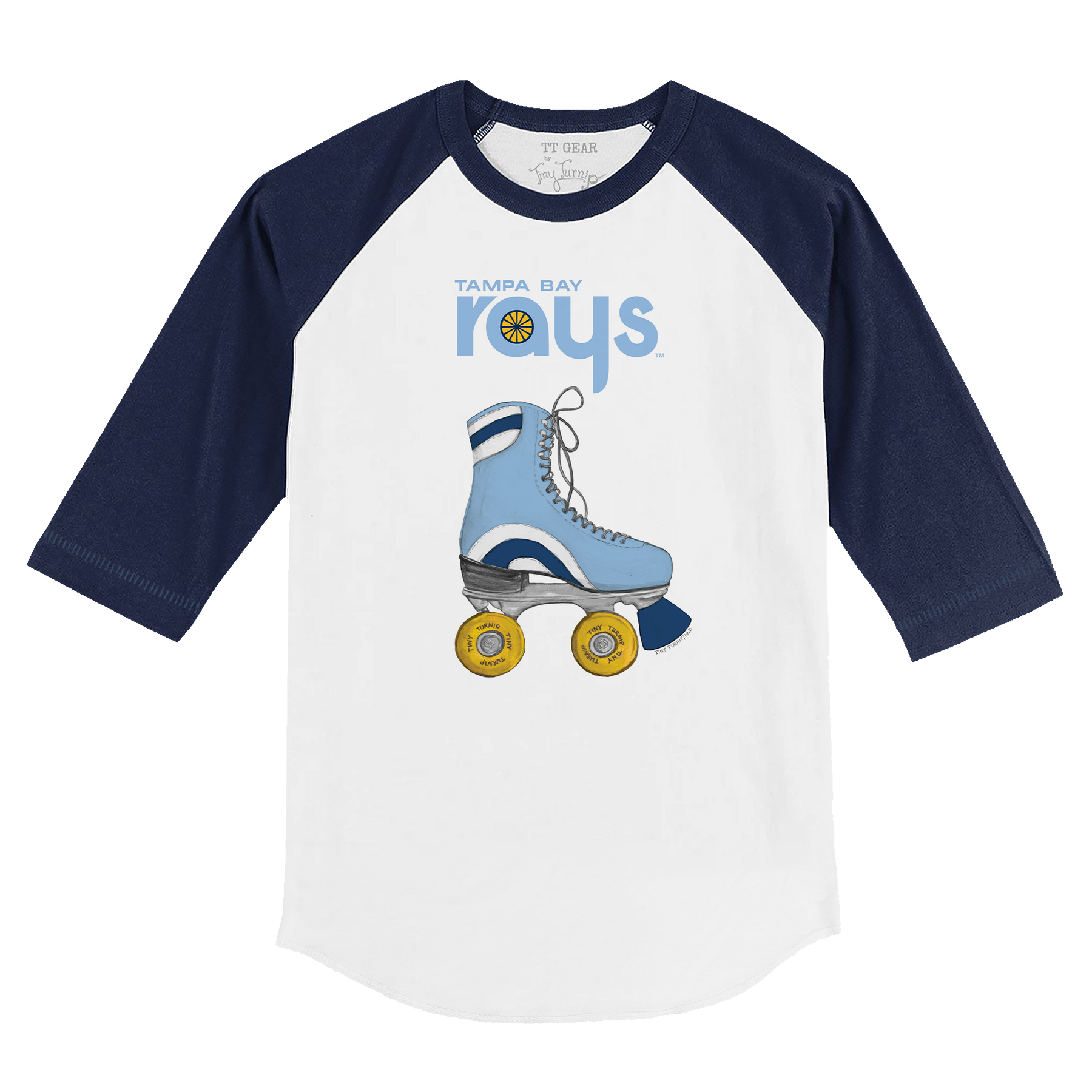 Tampa Bay Rays Retro Skate 3/4 Navy Blue Sleeve Raglan