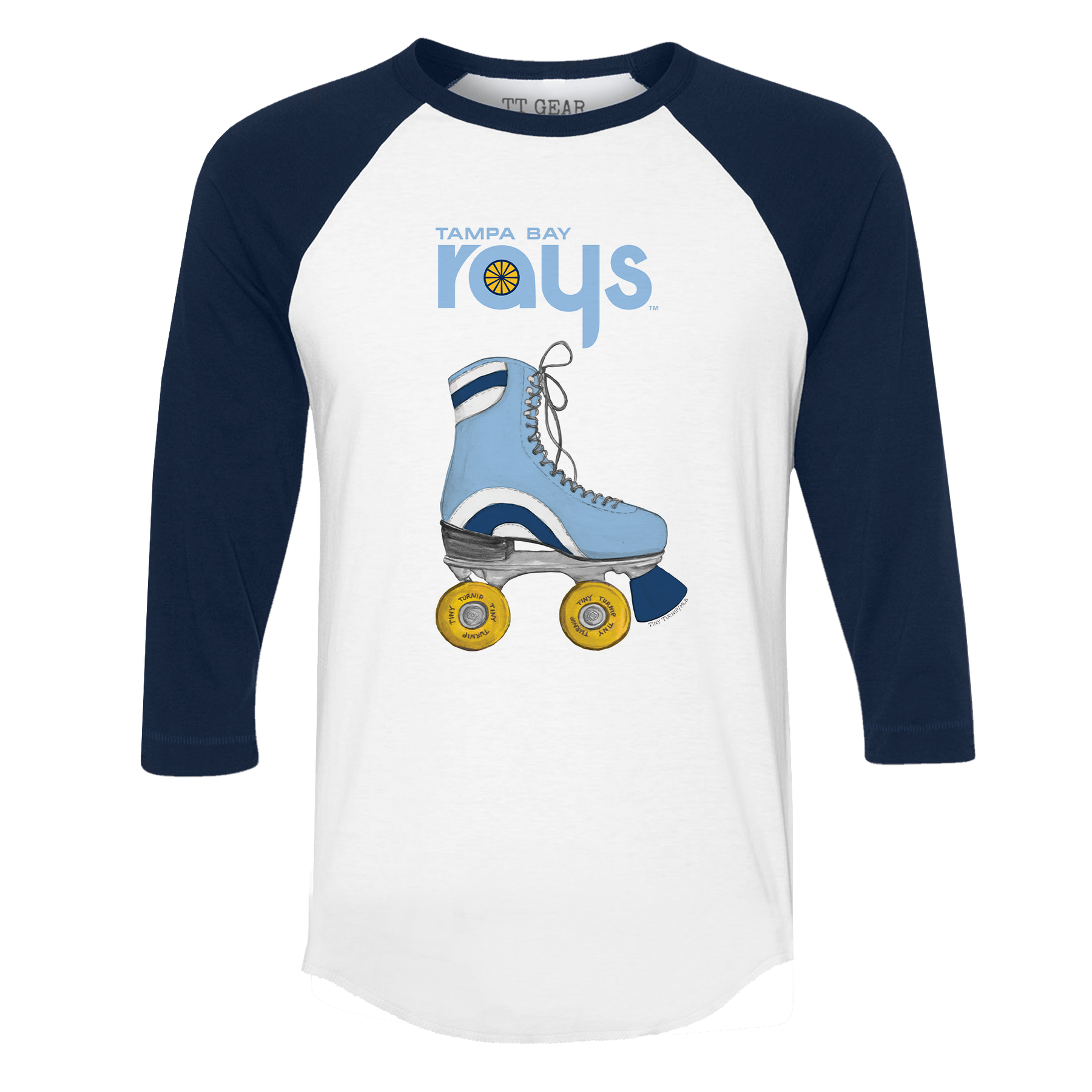 Tampa Bay Rays Retro Skate 3/4 Navy Blue Sleeve Raglan